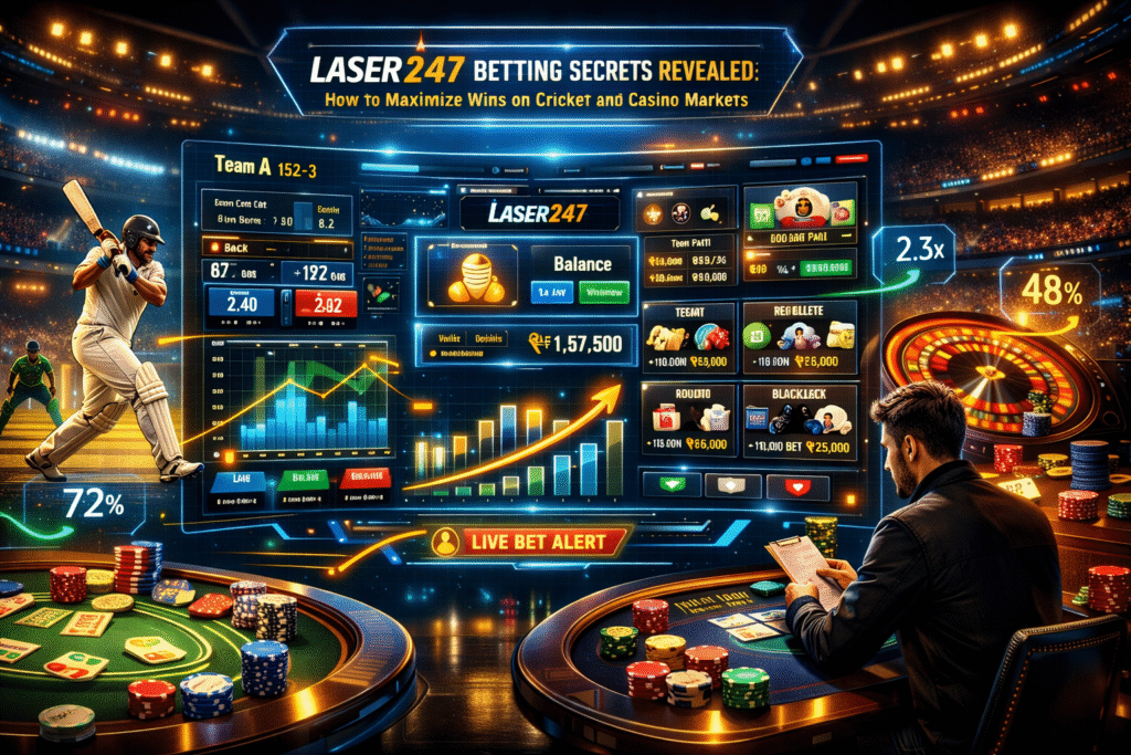 Laser247 betting secrets guide showing strategies to maximize wins in cricket betting and online casino markets.
