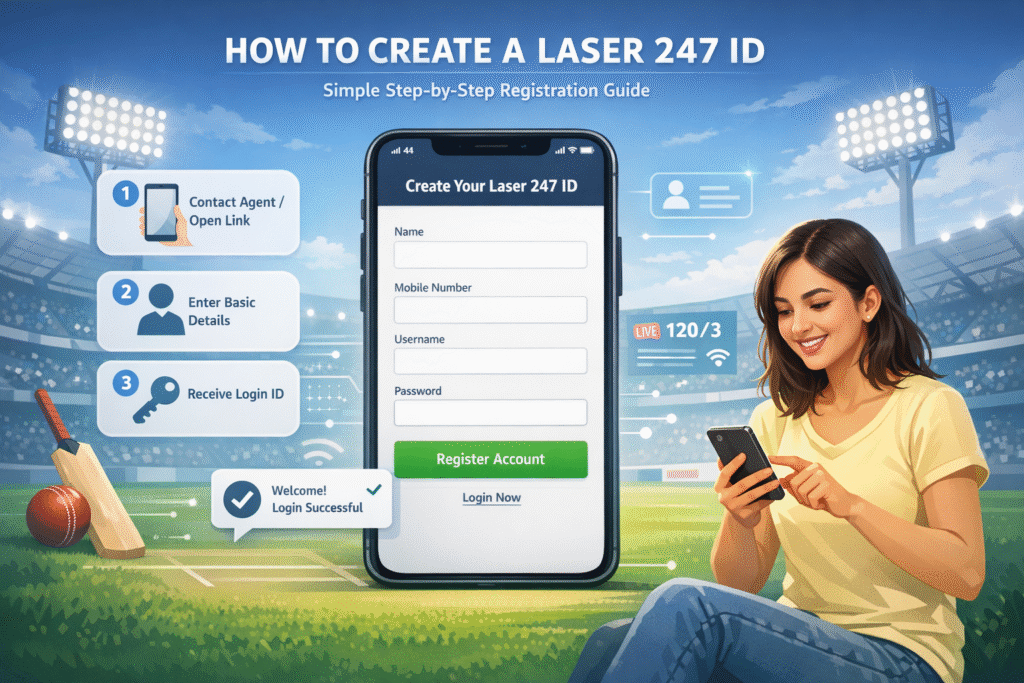Laser 247 ID registration guide showing step-by-step process to create a Laser247 account for beginners.