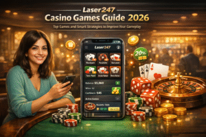 Laser247 Casino Games Guide 2026 showing top online casino games, gameplay interface, and smart strategies to improve gameplay and win rates on the Laser247 platform.