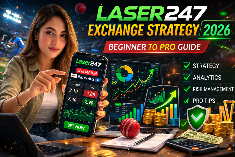 Laser247 Exchange Strategy 2026 guide showing smart cricket betting tips, match analysis, odds comparison, and step-by-step strategies for beginners to become pro bettors on the Laser247 exchange platform.