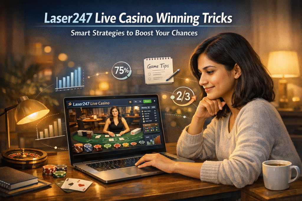 Laser247 Live Casino guide showing smart winning strategies and tips to increase your chances of success in online casino games.