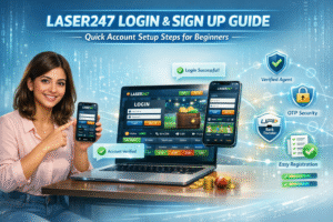 Laser247 Login & Sign Up Guide interface showing quick account registration steps, secure login process, and beginner-friendly setup for creating a Laser247 betting account online.